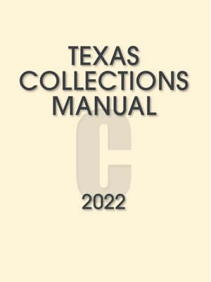 cover image of Texas Collections Manual, 2022